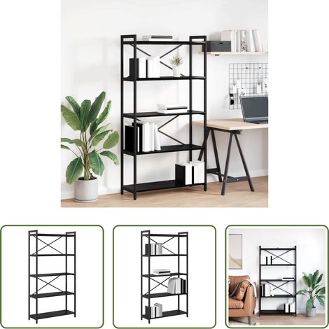 vidaXL Étagère chêne noir -  Étagère Chêne noir 80 x 30 x 155 cm Bois d'ingénierie (1/5)