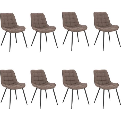 HOME DELUXE - Polsterstuhl IKALO 8er Set - Farbe: Grau / Braun - weiche Polsterung, bis 120 kg belastbar I Küchenstuhl Speisestühle Esszimmerstühle  Stuhl Polsterstuhl Esszimmerstuhl Esszimmerstühle