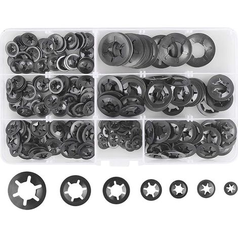 Lock Washers Steel Quick Lock Washers M3 M4 M5 M6 M8 M10 M12 Black (1/5)