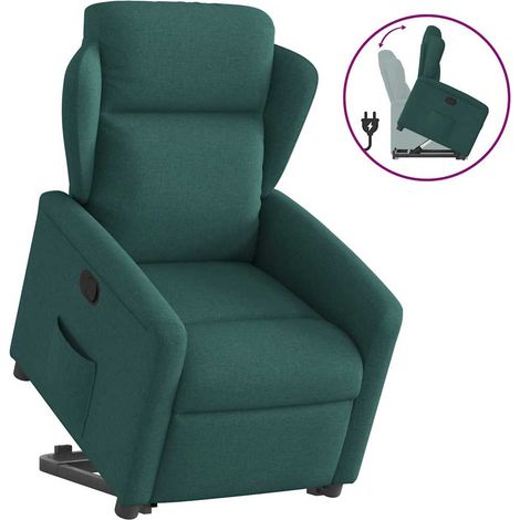 Relaxsessel mit Aufstehhilfe Dunkelgrün Stoff vidaXL (1/5)