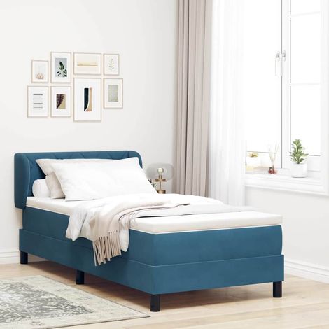Cama con Somier y Colchón Gris Oscuro 80x200 cm Terciopelo (1/5)