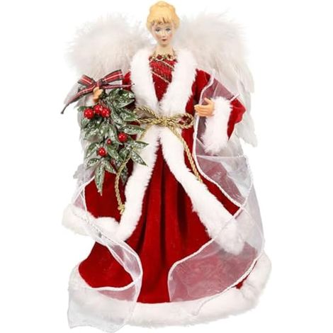 Décoration d'ange de Noël - Ange à Paillettes - Grand Ornement de décoration de Noël - Pendentif Ange de Noël - Arbre de Bureau - Salon - Chambre à Coucher - Ornement pour l'intérieur et l'extérieur (1/5)