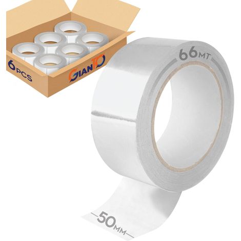 Lot de 6 rouleaux de ruban adhésif transparent, H 50 mm x L 66 m Rouleau pour emballage, expéditions, cartons, déménagements, résistant aux déchirures, fabriqué en Italie (1/5)
