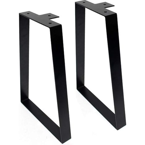 Pieds de Table trapézoïdaux Noirs de pour Meubles en métal, matériau en Fer Robuste et Design Moderne Industriel pour Table Basse, Bureau Moderne, Table de Chevet, Banc (40cm) (1/5)
