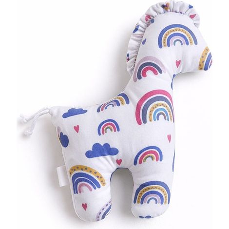 Cheval porte-bonheur, peluche en coton doux pour bébés - Arc-en-ciel (1/4)