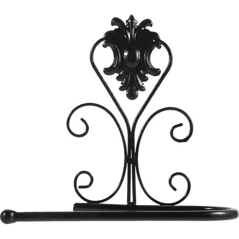 Support mural porte-papier toilette vintage en laiton noir antique (1/5)
