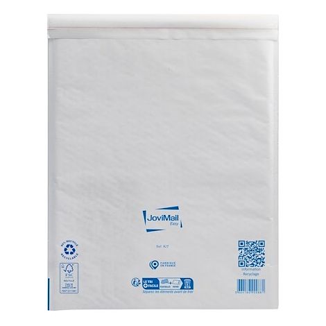 Pochette à bulles d'air kraft blanc 350 x 470 mm 80 g - Carton de 50