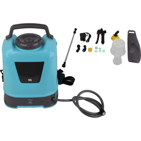 Pulvérisateur électrique 10L bleu, rechargeable à batterie avec poignée, prise US 100‑240V (1/5)