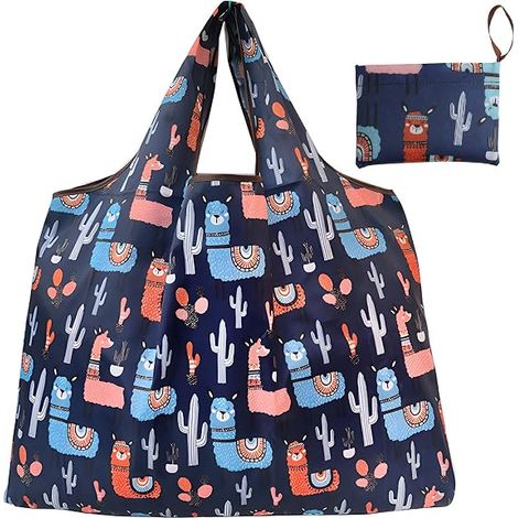 Sac de courses réutilisable, 40 x 52 cm, pratique, pliable, ultra léger, en tissu Oxford, de grande capacité, pour les courses, les voyages, les supermarchés (1/4)