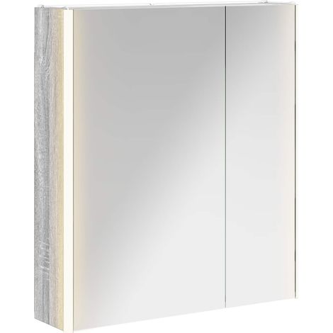 Maison Exclusive - Mobiletto per specchio da bagno Grigio Sonoma
