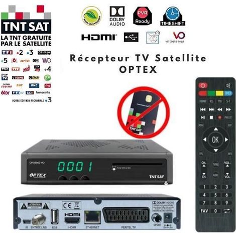Récepteur satellite HD - Optex - ORS 9989-HD - TNTSAT - HDMI - Timeshift - EPG