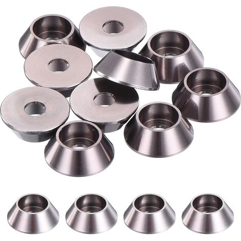 Arandelas cónicas M3, sellos de cabeza cónica de aluminio anodizado para tornillos y accesorios mecánicos de RC/FPV/PC/drones, piezas de modelo, paquete de 10 (gris titanio)
