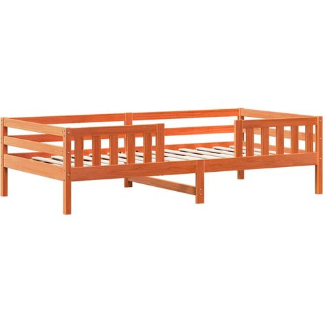 Maison Exclusive - Massivholzbett ohne Matratze Wachsbraun 75x190