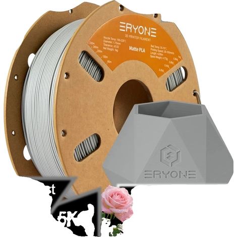 3D-Druckfilament, biologisch abbaubares PLA, Präzision 1,75 mm Durchmesser, Grau 5KG (1/2)