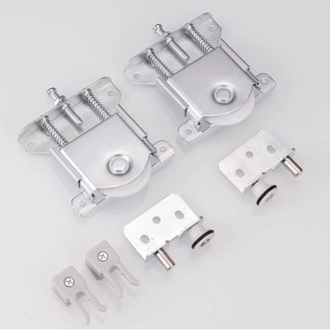 Set mit 2 Schiebetürrollen für Kleiderschränke, Kugellagerführungen, Schranktürrollen-Set für Kleiderschränke und Schränke (1/4)