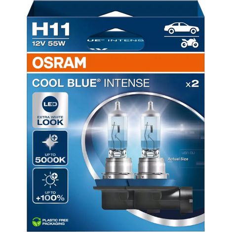 Bombillas H11 OSRAM Azul Frío Intenso 5000K LED Extra Blanco Look 55W (1/5)