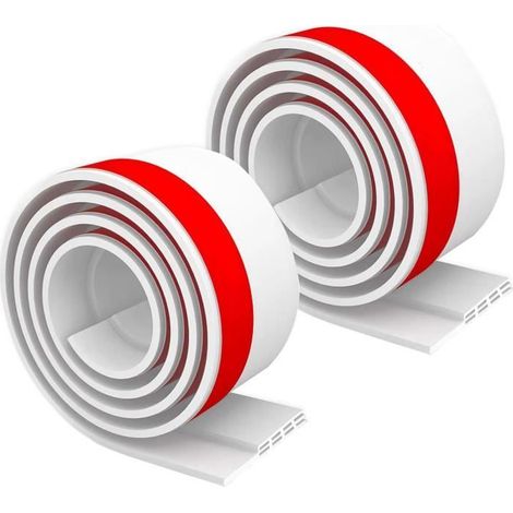 Boudin de Porte - Blanc - TPE Haute Qualité - Isolation Phonique - Joint Autocollant - 5,8 mm d'Épaisseur (1/4)