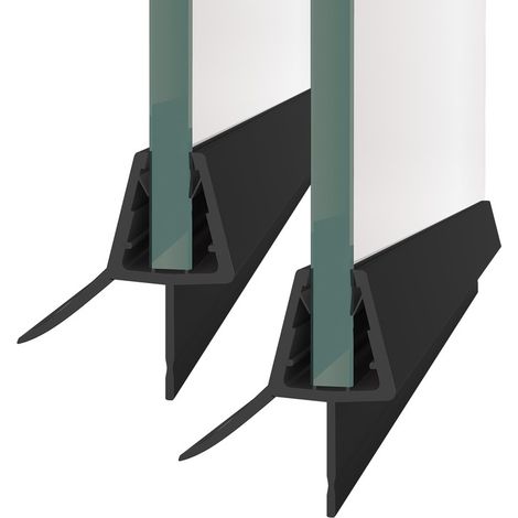 WDWRITTI Duschdichtung 2x100cm Dichtung für 4-6mm Glastür Duschwand Badewanne Duschkabine Wasserabweiser Schwallschutz Duschdichtungen für Duschtüren, Schwarz
