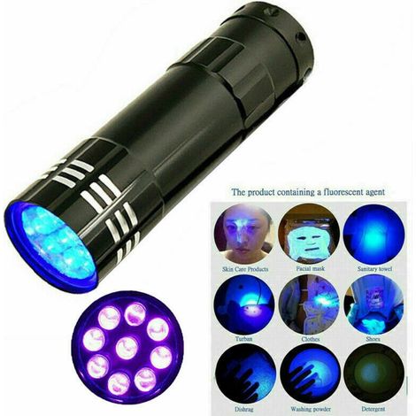 Lampe de poche UV multifonction, torche Portable, détecteur d'argent, lumière (1/4)