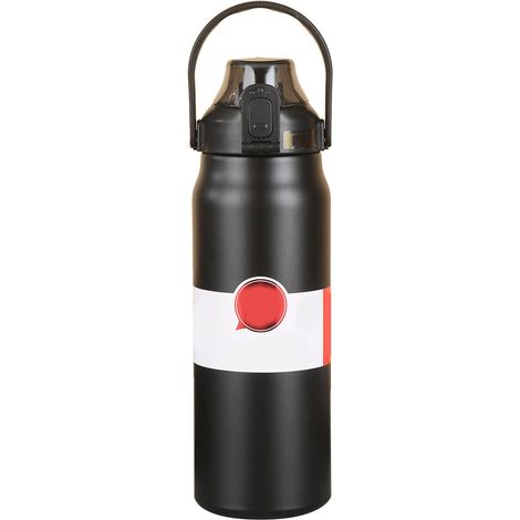 316 Stainless Steel Vacuum Cup Large Insulated Stainless Steel Water Bottle Handheld Sports Kettle Dark Night Black 1L