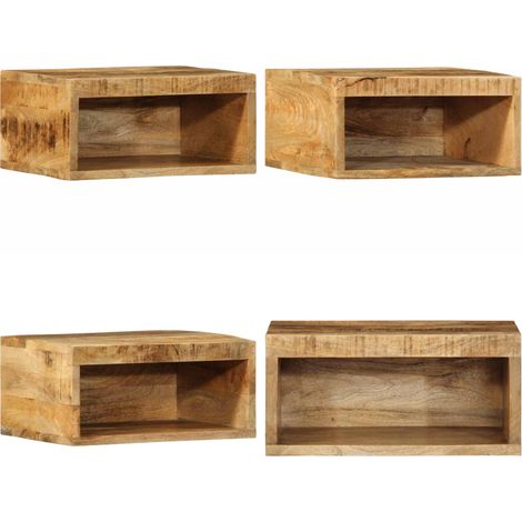VidaXL Meuble TV mural 40x30x19 cm bois massif de manguier brut (1/5)