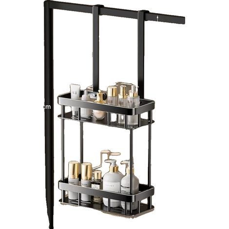 Organisateur de Salle de Bain, Monté au Mur, Design Économiseur d'Espace, 2 couches (1/2)