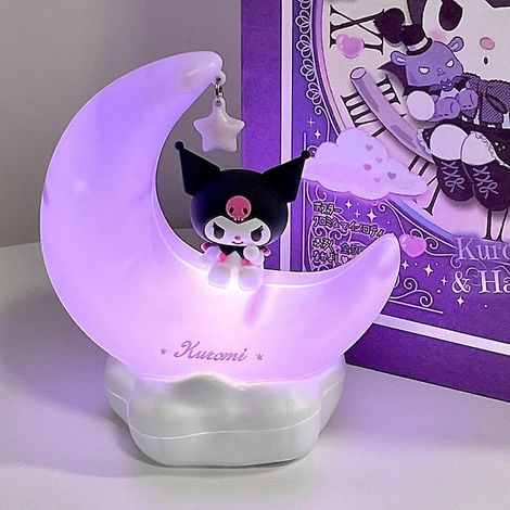 Lampe de chevet LED Sanrio Lune, Kuromi Cinnamonroll, accessoire kawaii, décoration pour chambre à coucher (1/5)