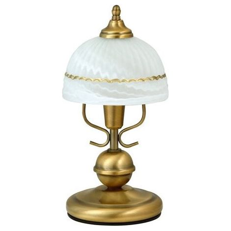 Lámpara de mesa clásica con pantalla de cristal, bronce, casquillo E14, Flossi 8812, Rabalux (1/3)