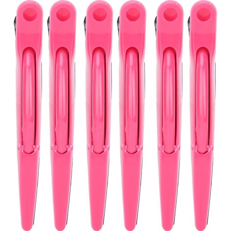 Pinces spéciales dauphin pour coiffeurs, pinces bec de canard, pinces de coiffure, séparateurs pour permanente et coloration, pinces de positionnement pour maquillage, accessoires de coiffure, rouge r (1/5)