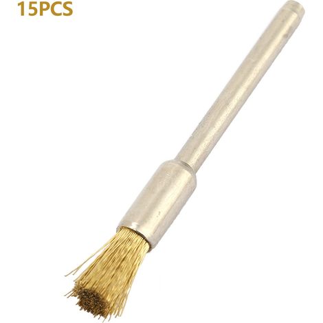 Ortviai Brosse à fil de cuivre mini pour meuleuse rotative – 15 pièces, tige 3 mm, dimensions 3×5 mm (1/5)