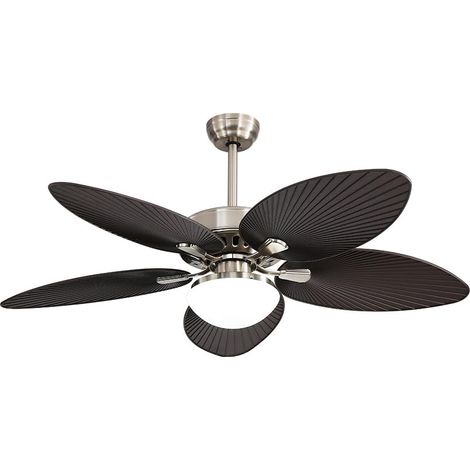 Ventilateur DC 24 W, 5 pales, 6 vitesses, 2950 lm, télécommande, mémoire et température réglable 3000-4000-6000 K, idéal pour climatisation. (1/4)