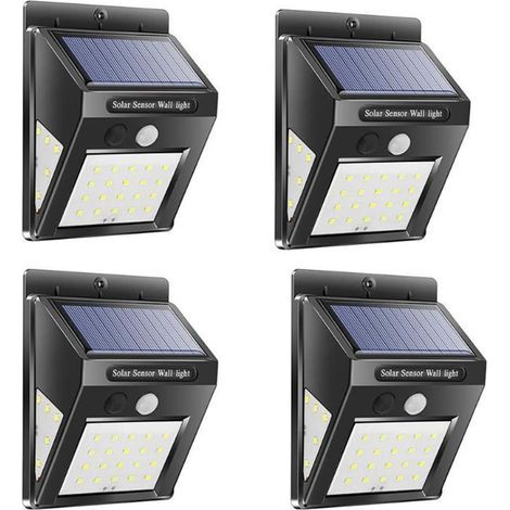 Set mit 4 wasserdichten 40-LED-Solar-Außenleuchten mit 3 Modi und PIR-Bewegungsmelder für den Garten (1/5)