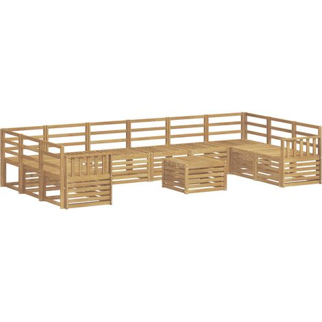 Ensemble de canapés d'extérieur 11 pcs Blanc 59 x 59 x 37 cm vidaXL (1/5)
