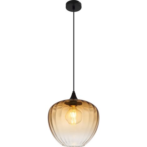 Globo - lámpara colgante - SANDER - ámbar - vidrio - Ø 29cm - E27 (1/5)