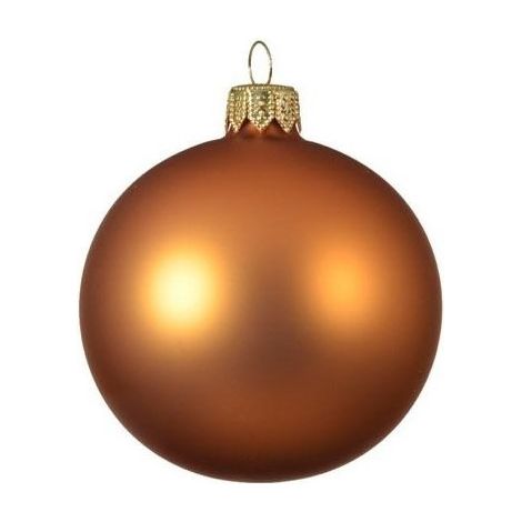Set 6 palline di Natale in vetro ambra opaco Ø6 cm