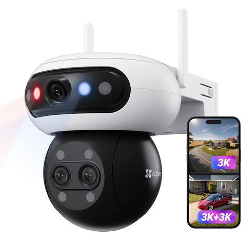 EZVIZ 3K 5MP x3 Triple Lens Outdoor Surveillance Camera C90f Face Recognition Continuous Recording 12x Zoom & Auto Tracking Human Vehicle Detection Color Night Vision (1/5)