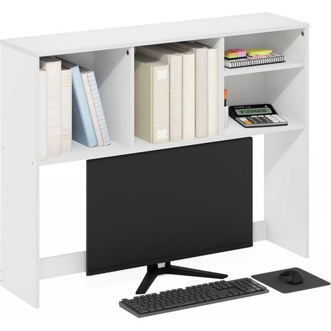 Étagère De Bureau À 4 Niveaux, Bibliothèque Et Organiseur pour Fournitures Et Accessoires, Blanc (1/5)