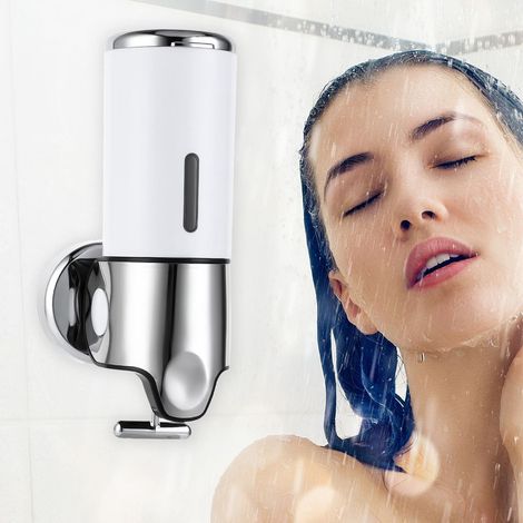 Küchenseifenspender, Spülmittelflasche, Pumpseifenspender mit Schwammhalter, nachfüllbare Spülmittelflasche, weiß.