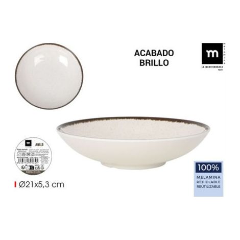 PLATO HONDO MELAMINA BRILLO ANLLO 21X5.3CM
