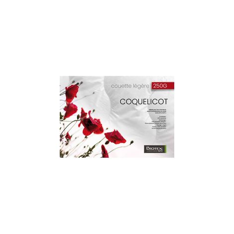 Duvet Biotex Coquelicot blanc 140 x 200 cm léger