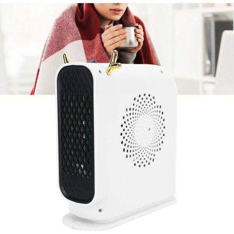 Enowelir Chauffage Électrique Portable Rapide Silencieux Sûr Compact Pour Bureau Prise UE Blanc 220V (1/4)