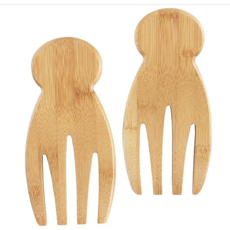 EASYCOMFORT Lot de 2 agitateurs à salade en bambou, parfaits pour mélanger et servir des salades, des pâtes et plus encore (1/4)