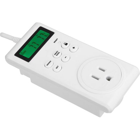 Thermostat LCD TS-3000 avec prise sans fil pour le chauffage et la climatisation des pièces (UE 230 V, 16 A, 50 Hz, puissance maximale 3680 W)