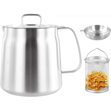 Friteuse - Friteuse en acier inoxydable - Poêle à frire - Friteuse multifonctionnelle - Acier inoxydable 304 de qualité (1/5)