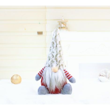 GNOME de Noël, Peluche GNOME pour Noël Ornements Suédois, Poupées de Noël en Peluche,Père Noël Scandinave Décorations, Figurine Elfe Poupée De Noël Ornement Décor (201925red) (1/3)