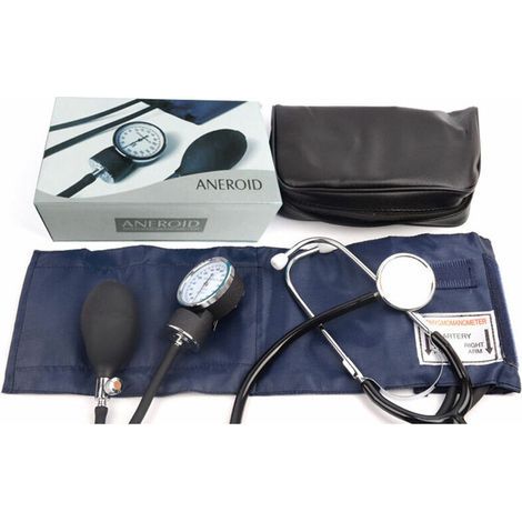 Tensiomètre manuel avec stéthoscope Tensiomètre pour le bras Tensiomètre pour le coeur du foetus Stéthoscope double tube à double tête noir O7X6XQUG0Q (1/5)