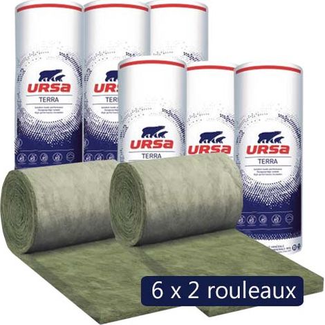 Ursa – Pack de 6 rouleaux laine de verre semi-rigide 140mm – Isolation façade 30,96m² – Valeur R 4.0 – Certifié NF EN 13162 (1/5)