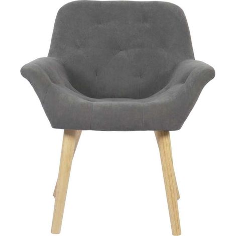 Pack de 2 sillas para comedor Nature tapizado textil gris, 82cm(alto) 67.5cm(ancho) 64cm(largo) (1/4)