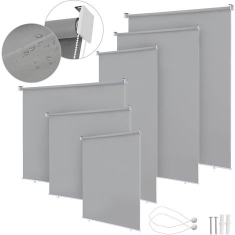 Tenda verticale Tenda da esterno per balcone Tenda a rullo Protezione solare - Schermo retrattile da esterno - 140x240CM Grigio