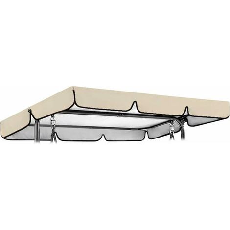 Voile de rechange pour balançoire de jardin, housse imperméable, auvent de remplacement pour banc suspendu et terrasse, tonnelle de protection (Beige, 164x114x15 cm) (1/5)